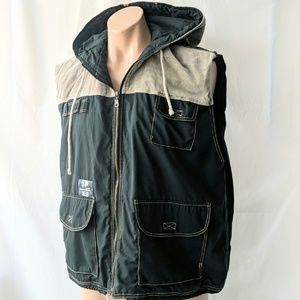 Jeanswear sport camping vest with hood sz Large